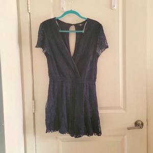 Lace Navy Romper